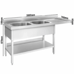 Spülmaschinen-Spültisch mit 2 Becken links – Bild 3