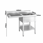 Spülmaschinen-Spültisch mit 1 Becken rechts – Bild 3