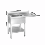 Spülmaschinen-Spültisch mit 1 Becken links – Bild 2