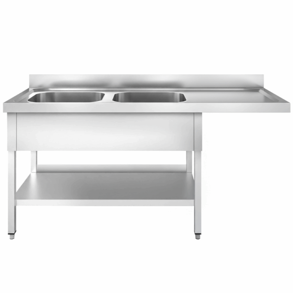 Spülmaschinen-Spültisch mit 2 Becken links