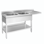 Spülmaschinen-Spültisch mit 2 Becken links – Bild 2