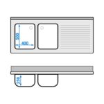 Spülmaschinen-Spültisch mit 2 Becken links – Bild 4