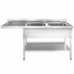 Spülmaschinen-Spültisch mit 2 Becken rechts