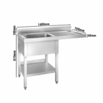 Spülmaschinen-Spültisch mit 1 Becken links – Bild 3