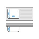 Spülmaschinen-Spültisch mit 1 Becken links – Bild 4