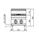 Gasherd - 9,5 kW - 2 Brenner – Bild 3