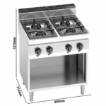 Gasherd - 28 kW - 4 Brenner – Bild 2