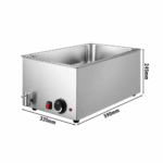 Elektro Bain-Marie - 1,2 kW - für GN 1/1 mit 150mm Höhe - mit Ablasshahn – Bild 2
