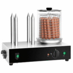 Hot Dog Steamer / Würstchenwärmer - 1,1 kW - mit 4 Heizdornen für Brötchen