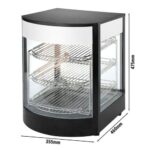 Warmhaltevitrine - 355mm - 800 Watt - 3 Ablagen - Schwarz – Bild 3