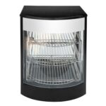 Warmhaltevitrine - 355mm - 800 Watt - 3 Ablagen - Schwarz